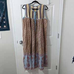 Daughters of India Printed Linen Tank Dress